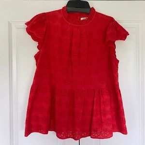 Red Lace Crown and Ivy Babydoll Blouse